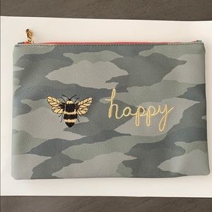 C Wonder Bee Happy camo zipper pouch clutch